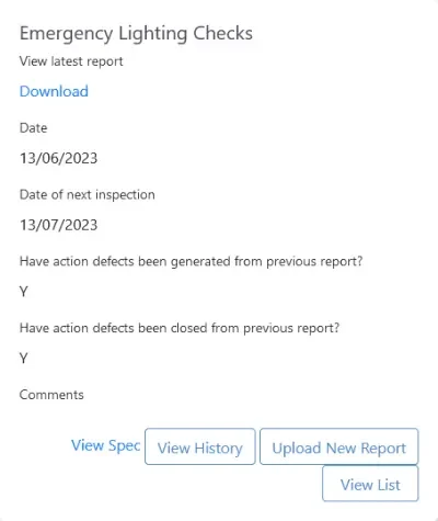 Emergency Lighting Check Reports